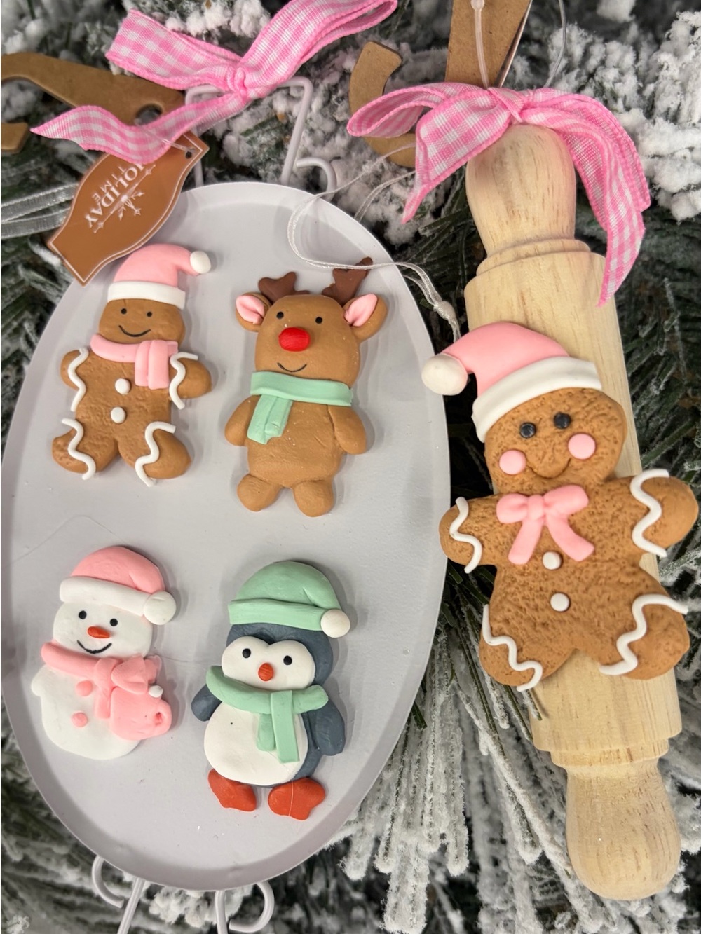 Pastel Bakery Christmas Ornament 2 Pc Set (Gingerbread & Rolling Pin)
NWT